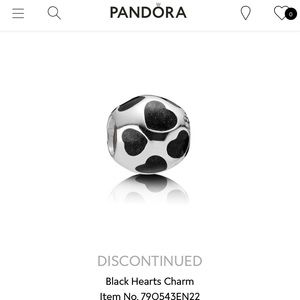 Pandora Black Hearts Charm